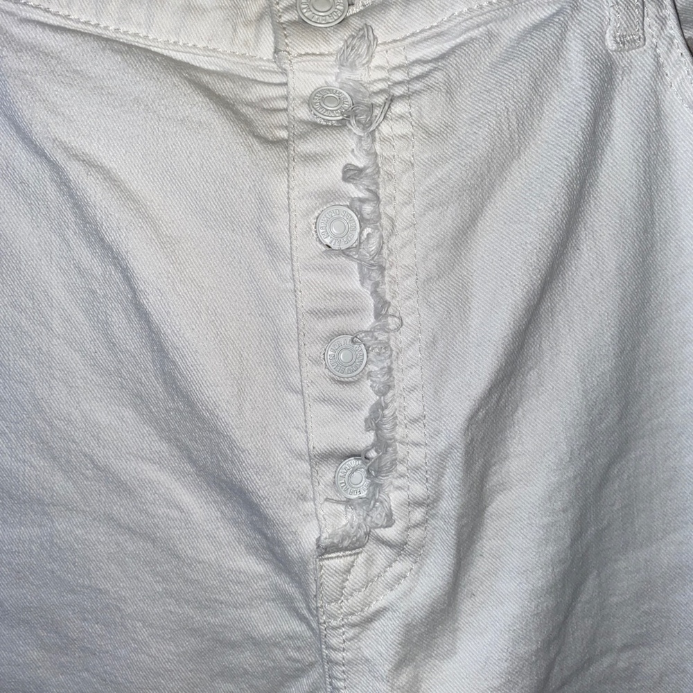 7 For All Mankind Alexa Crop Butterfly High Rise white jeans - Picture 4 of 11